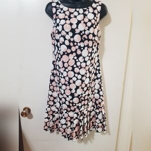DKNY Abstract Dot Print Drop-Waist Dress Size 6